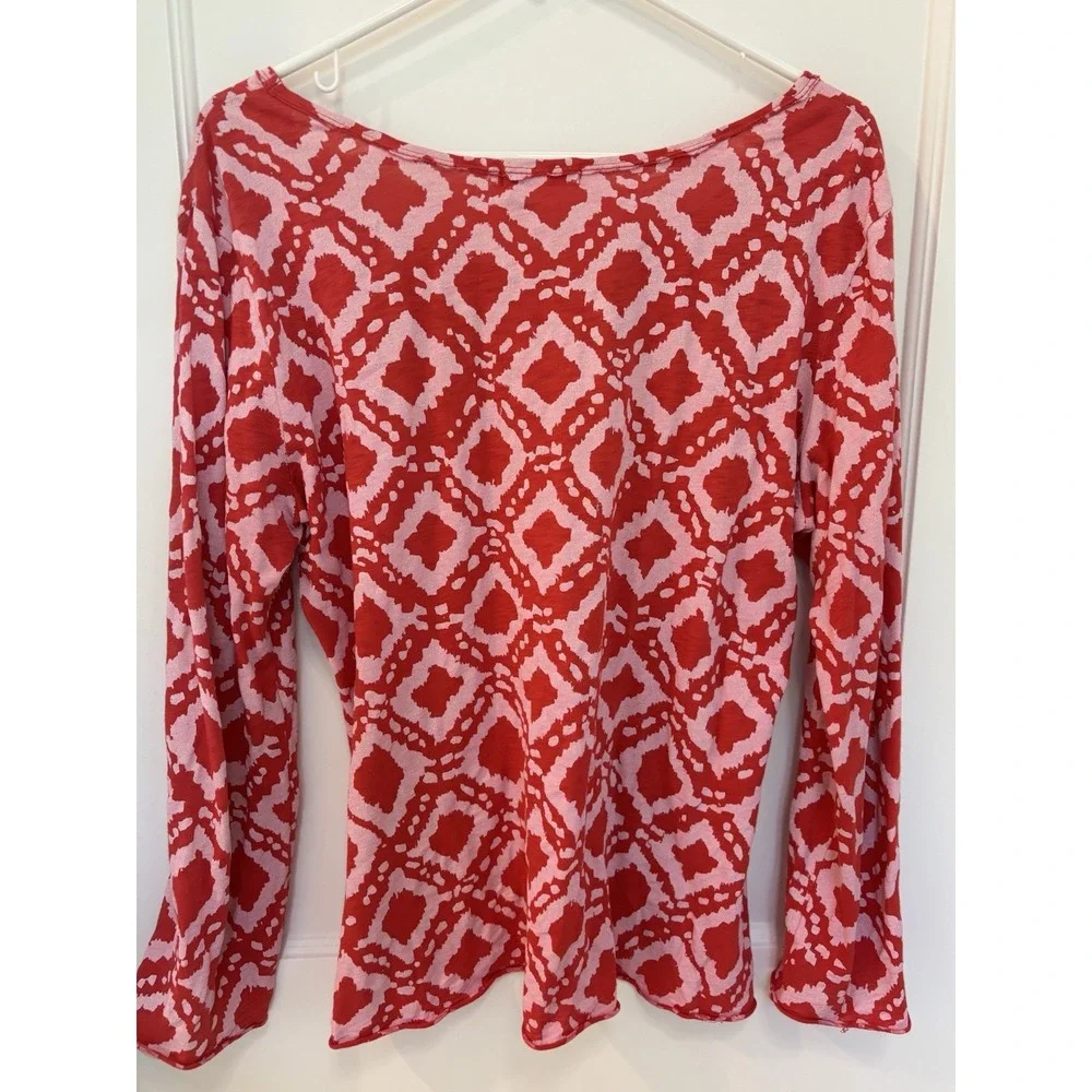 Fresh Produce Shirt Womens Size XL Pink Pattern Long Sleeve‎ Made USA - Picture 3 of 5